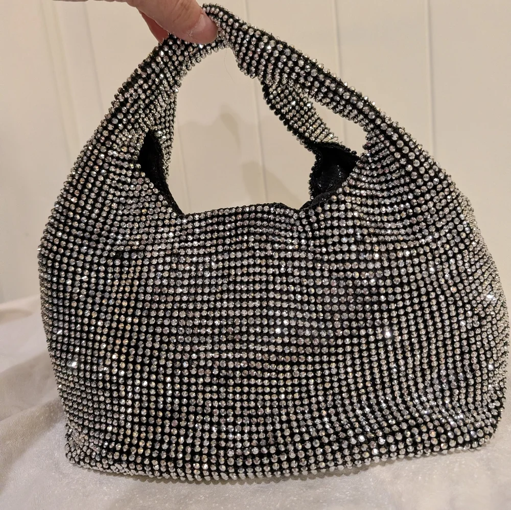 INC International Concepts Silver Mesh Hobo Bag - Picture 2 of 6